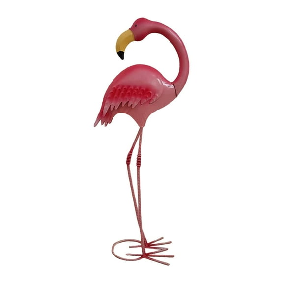 Flamingo Sculpture Garden Statue Metal Yard Art Pink Bird Landscape Ornament for Outdoor Lawn Balcony Decor