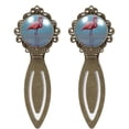 thumbnail image 1 of Flamingo Set of Two Vintage Copper-Colored Lace Bookmarks: Gifts for Book Lovers, 1 of 5