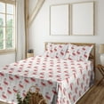 thumbnail image 1 of Ambesonne Flamingo Fitted & Flat Sheet with Sham 3 Pcs Set, Hawaiian Pattern Summer, Twin XL, Pastel Pink Grey and White, 1 of 5