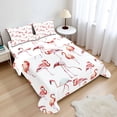 thumbnail image 1 of Ambesonne Flamingo Fitted & Top Sheet Set with Shams, Exotic Birds Pattern, Pale Pink Coral, 1 of 8
