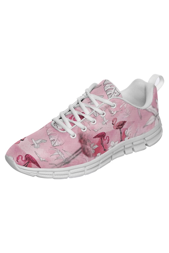 Flamingo Shoes for Men Women Running Sneakers Breathable Casual Sport Tennis Shoes White Size 3.5