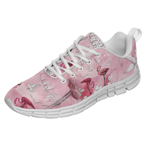 Flamingo Shoes for Men Women Running Sneakers Breathable Casual Sport Tennis Shoes White Size 4.5