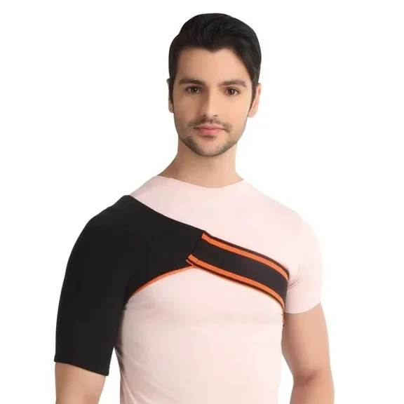 Flamingo Shoulder Support Post-Op and Instability Elastic Strap Knitted Fabric Black Small