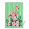 thumbnail image 1 of Flamingo Shower Curtain, 72" x 84", Pink Flower Leafs Plants Watercolors Green Waterproof Bathroom Curtain Washable Shower Curtain Set with 12 Hooks, 1 of 8