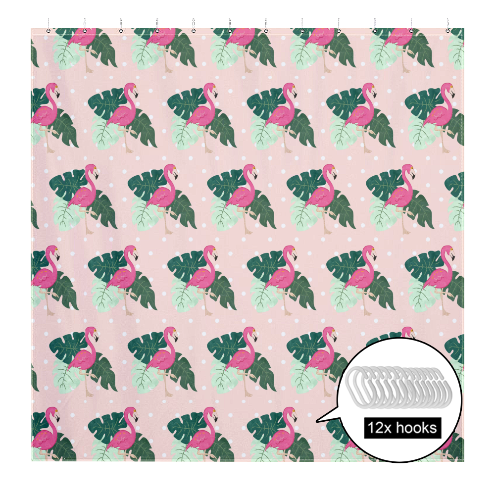 Flamingo Shower Curtain for Bathroom,Shower Curtain Bathroom with Hooks