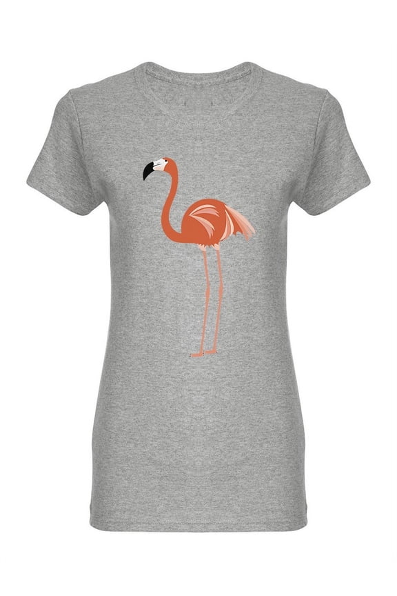 Flamingo Side View Shaped T-Shirt Women -Image by Shutterstock, Female Medium