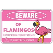 Flamingo Sign - 8 x 12 Inches - Aluminum - Pink Flamingo Gifts for Women Adults - Outdoor Flamingo Wall Decor Merch Yard Decorations