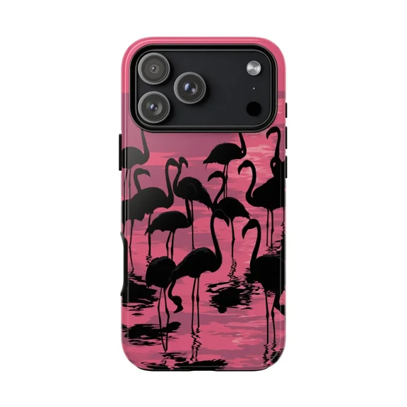 Flamingo Silhouettes Pink Tropical Scene Case for iPhone 17 11 12 13 14 15 16 Pro Max