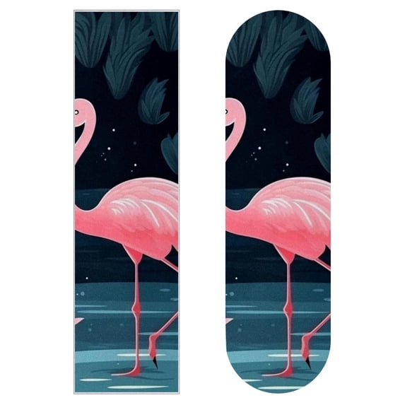 Flamingo Skateboard Grip Tape Stickers Pack of Two | Emery Surface PVC Backing | 8.8x32.6in/22.4x83 cm | Grip Tape for Skateboards | Skateboard Accessories