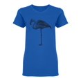 thumbnail image 1 of Flamingo Sketch Shaped T-Shirt Women -Image by Shutterstock, Female Medium, 1 of 2