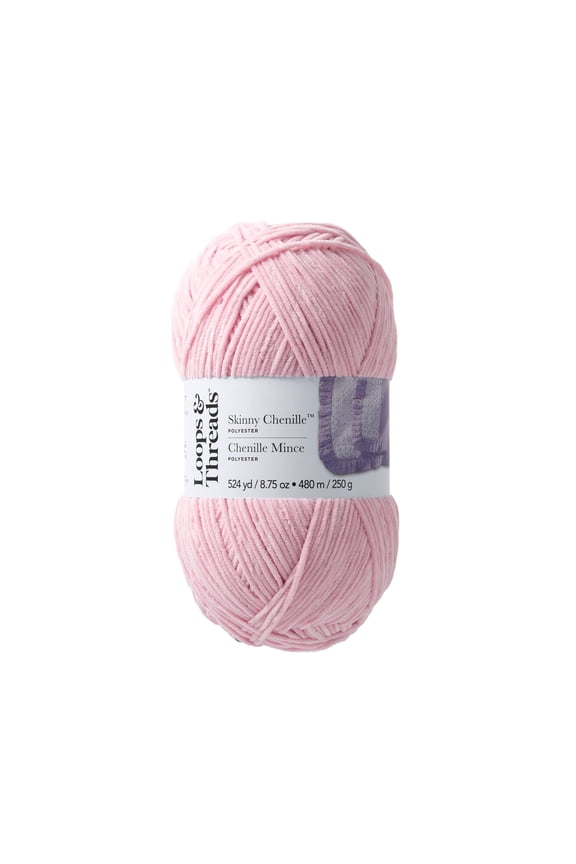 Flamingo Skinny Chenille Yarn - Medium Weight Yarn for Knitting, Crochet, Weaving, Arts & Crafts, 12 Pack