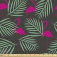 thumbnail image 1 of Ambesonne Flamingo Fabric by the Yard Upholstery, Zoo Animals in Pink, 3 Yards, Hot Pink Green Black, 1 of 4