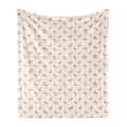 thumbnail image 1 of Flamingo Soft Flannel Fleece Throw Blanket, Exotic Indigenous Bird Breed with Long Beak on Polka Dot Background, Cozy Plush for Indoor and Outdoor Use, 60" x 80", Pale Pink Yellow White, by Ambesonne, 1 of 6