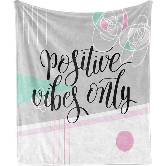 Flamingo Soft Flannel Fleece Throw Blanket, Flamingos with Exotic Hawaiian Leaves Flowers on Striped Vintage Background, Cozy Plush for Indoor and Outdoor Use, 50" x 70", Green Pink