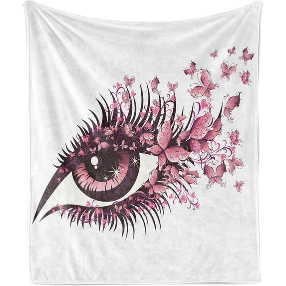 Flamingo Soft Flannel Fleece Throw Blanket, Flamingos with Exotic Hawaiian Leaves Flowers on Striped Vintage Background, Cozy Plush for Indoor and Outdoor Use, 50" x 70", Green Pink A1