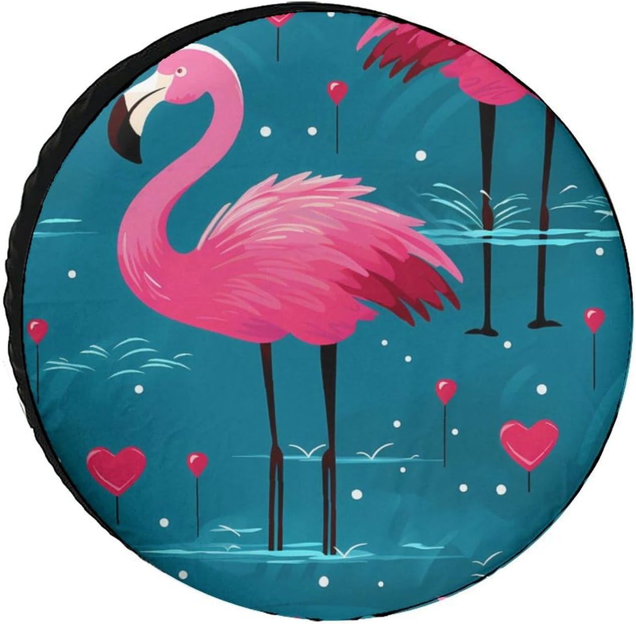 Flamingo Spare Tire Cover Oxford Waterproof UV Sun Protectors Wheel ...