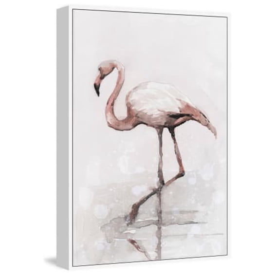 Flamingo Splash Floater Framed Painting Print on Canvas