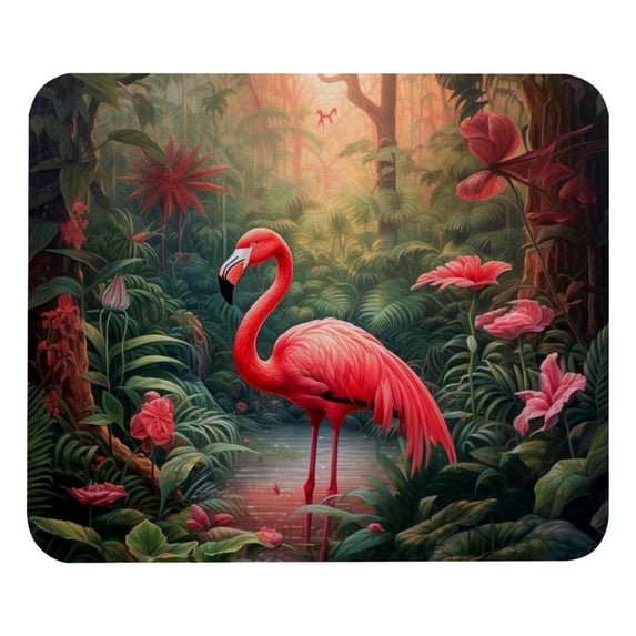 Flamingo Square 8.3x9.8 Inch Non-Slip Rubber Bottom Printed Desk Mat Gaming Mousepad Mouse Mat for Office and Gaming