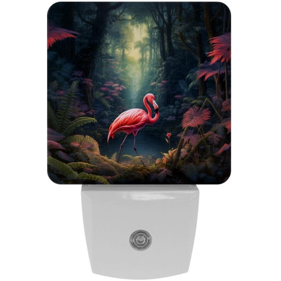 Flamingo Square LED Night Lights - Small, Portable Lighting for Any Room - Energy Efficient & Long-lasting - for Bedroom, Bathroom, and Hallway