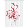 thumbnail image 1 of Flamingo Stall Shower Curtain, Flamingo Couple Kissing Romance Passion Partners in Love Watercolor Effect, Fabric Bathroom Set with Hooks, 54W X 78L Inches, Dark Coral White, by Ambesonne, 1 of 1