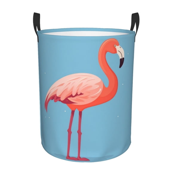 Flamingo Standing Laundry Hamper Small Storage Basket/Toy Organizer/Dirty Clothes Bucket