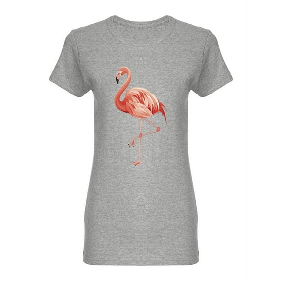 Flamingo Standing On One Leg Shaped T-Shirt Women -Image by Shutterstock, Female Medium