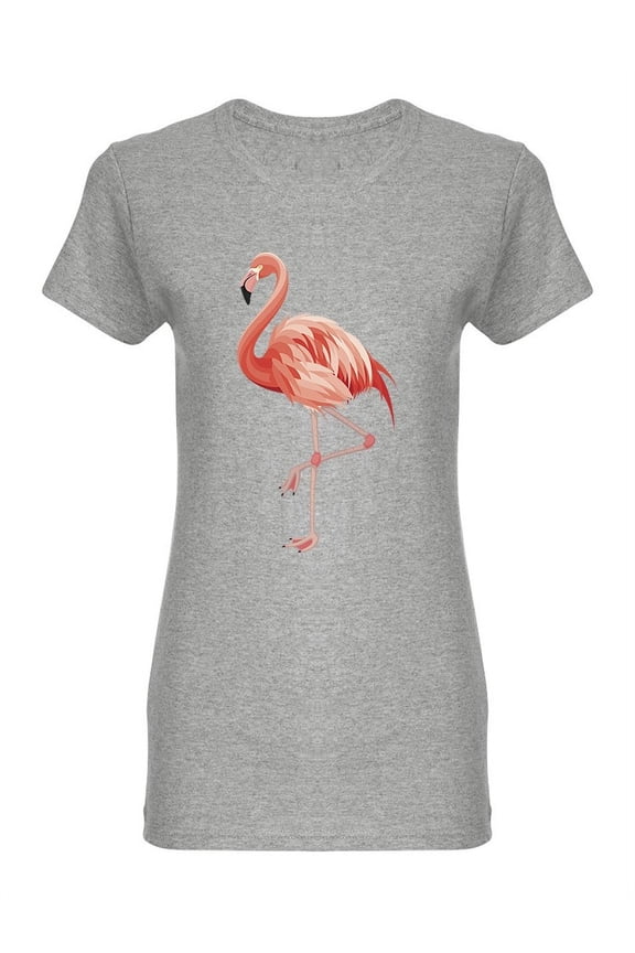 Flamingo Standing On One Leg Shaped Tee Women's -Image by Shutterstock