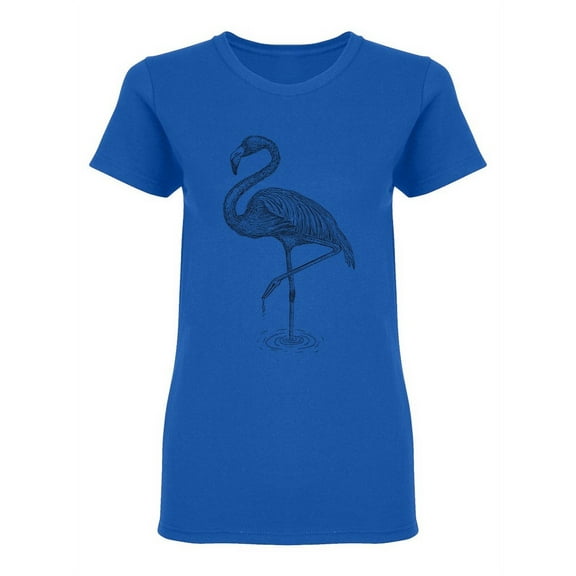 Flamingo Standing On The Water Shaped T-Shirt Women -Image by Shutterstock, Female x-Large