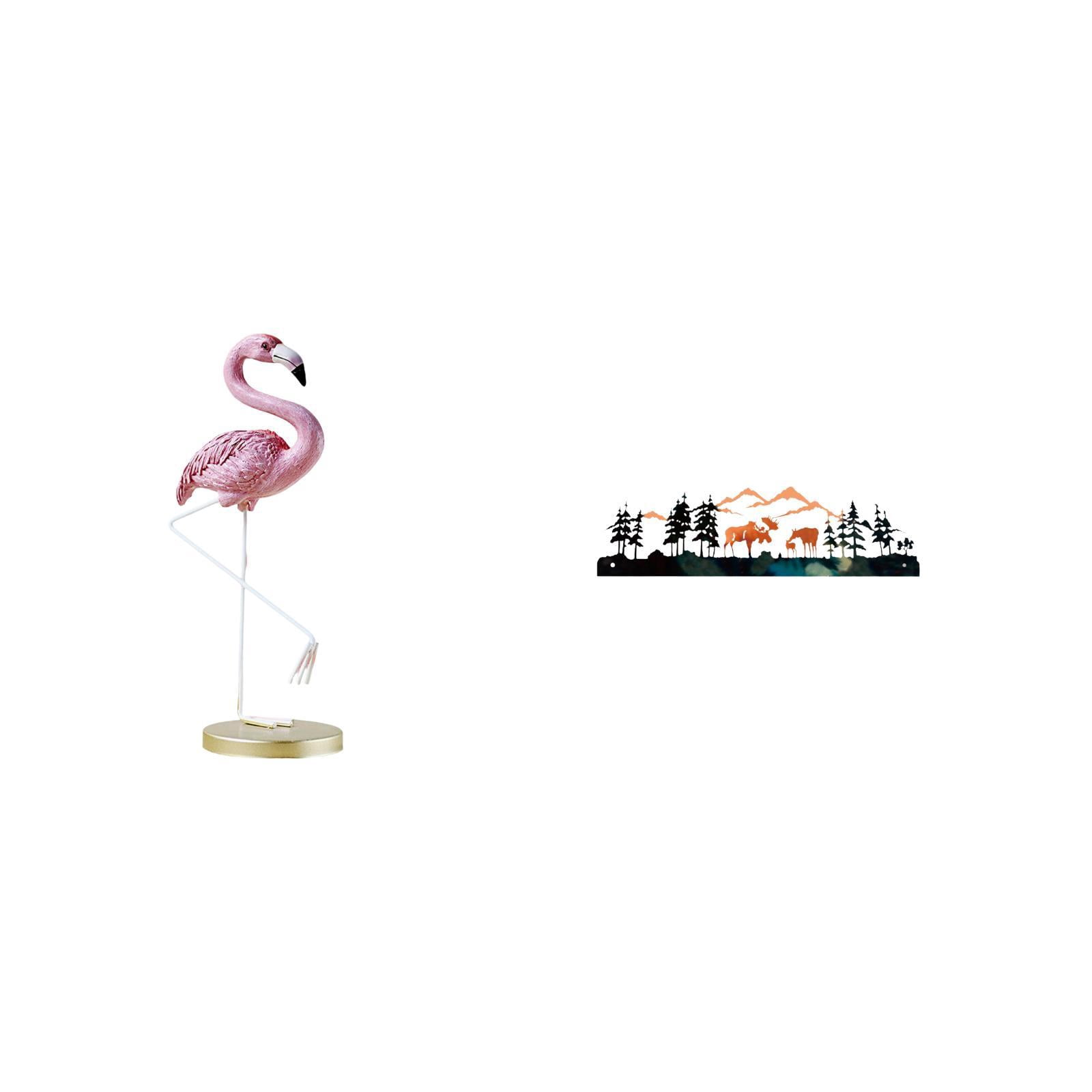 Flamingo Statue Deer Sculpture Wall Art Hand Painted Resin Material for Home Garden Office Decor