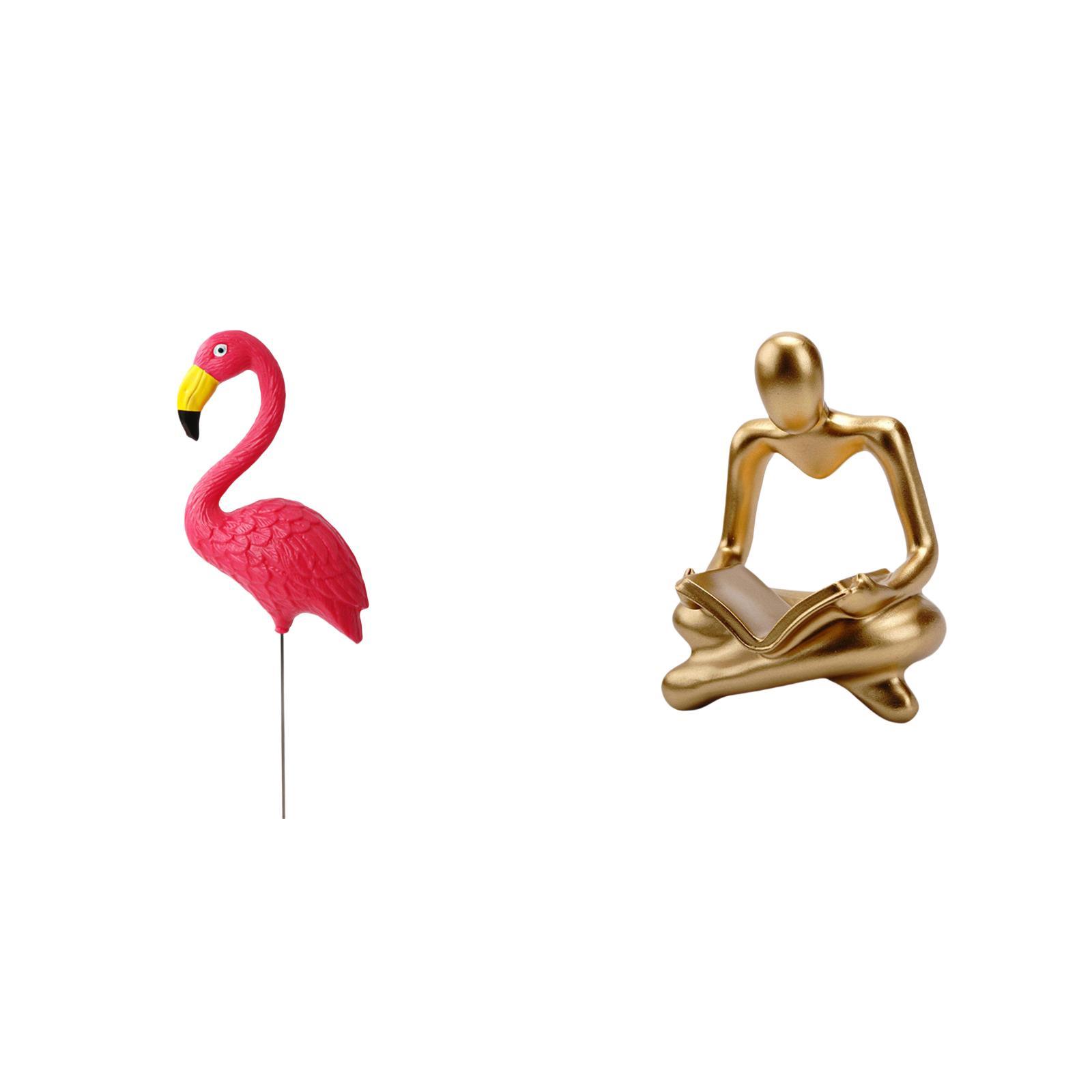 Flamingo Statue Figurine Sculpture Abstract Thinker Art Resin HDPE Material for Garden Porch Living Room Yard