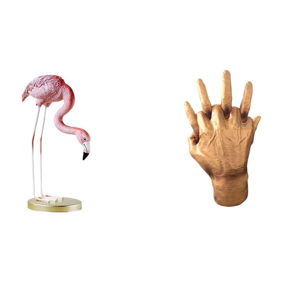 Flamingo Statue Hand Sculpture Bird Figurine Resin Craft Unique Design for Home Garden Living Room Decor
