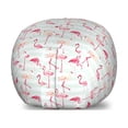 thumbnail image 1 of Flamingo Storage Toy Bag Chair, Horizontal Striped Background with Pastel Colored Island Jungle Birds, Stuffed Animal Organizer Washable Bag, Small Size, Mint Green Coral Peach, by Ambesonne, 1 of 3