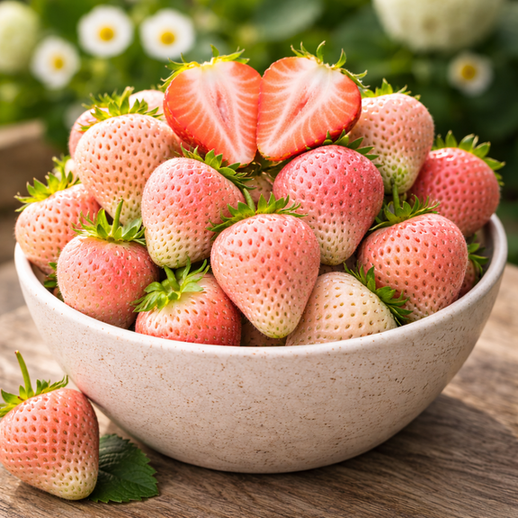 Flamingo Strawberry Bare Root Plants Pink Blush Strawberries Everbearing Strawberry Roots for Planting (15 Roots)