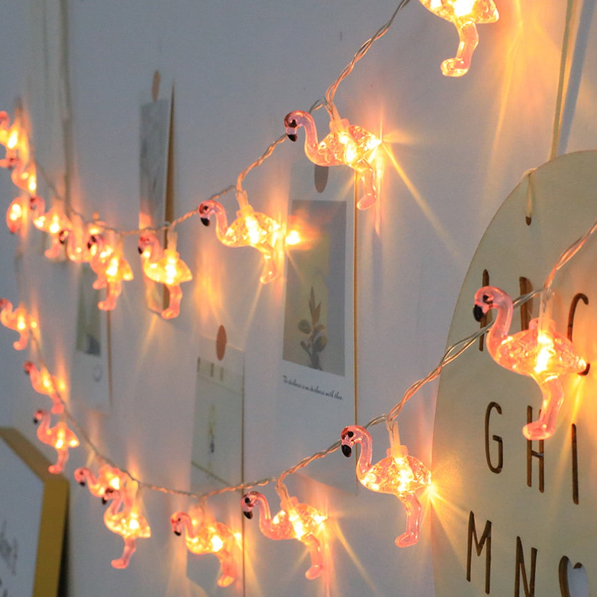 Flamingo String Lights,Hawaiian Decorations,10Ft 20LEDs Tropical Luau