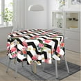 thumbnail image 1 of Flamingo Striped Summer Tropical Floral Round Tablecloth 60 Inch, Decorative Holiday Home Party Table Cloth for Kitchen Dining Picnic Table Cover, 1 of 1