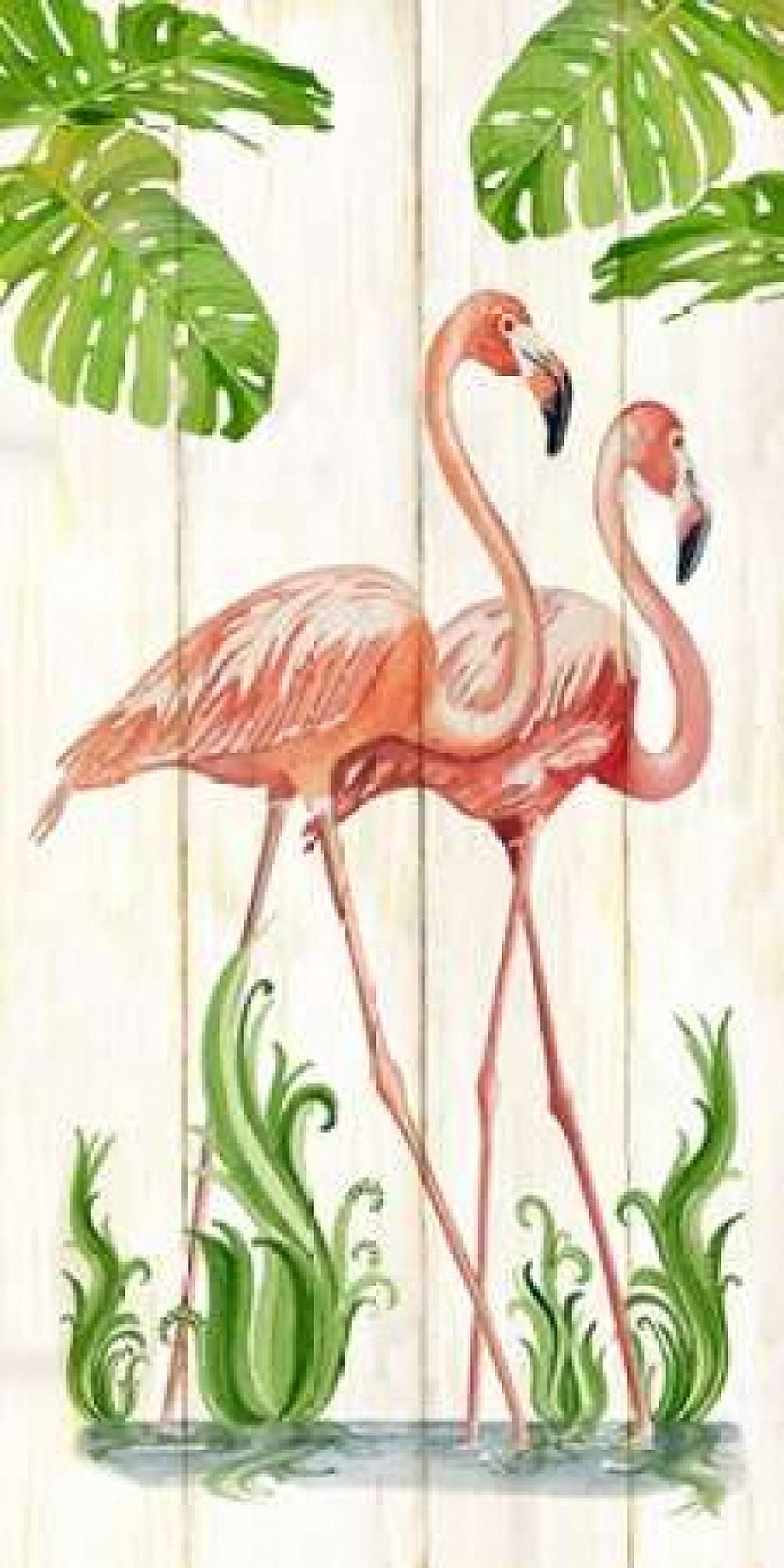 Flamingo Stroll 1 Canvas Art - Mary Escobedo (10 x 20)