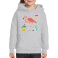 thumbnail image 1 of Flamingo Summer Illustration Hoodie Juniors -Image by Shutterstock,  Medium, 1 of 4