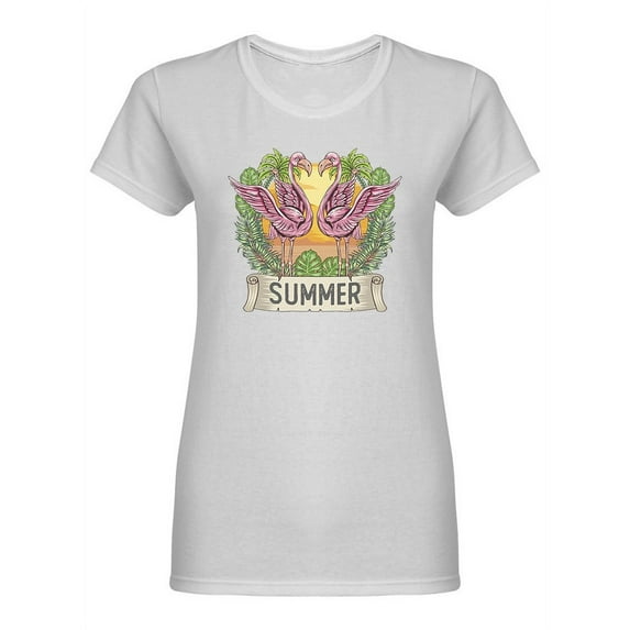 Flamingo Summer Shaped T-Shirt Women -Image by Shutterstock, Female Medium