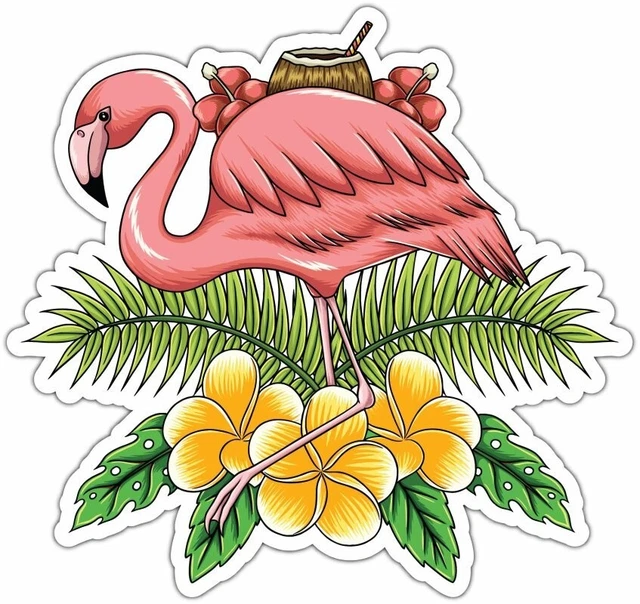 Flamingo Summer Tropical Beautiful Flowers Car Window Stickerphone ...