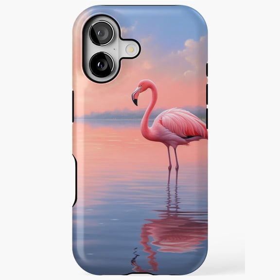 Flamingo Sunset Serenity Tropical Pink Bird Phone Case 17 16 15 14 13 12 11 Pro Max
