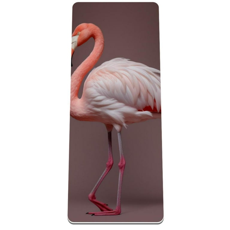 Flamingo TPE Yoga Mat Eco Friendly 32x72 in 80x183 cmx0.8 cm Non Slip for Home Gym Practice Pilates Meditation Exercise Mat Workout Fitness with Strap