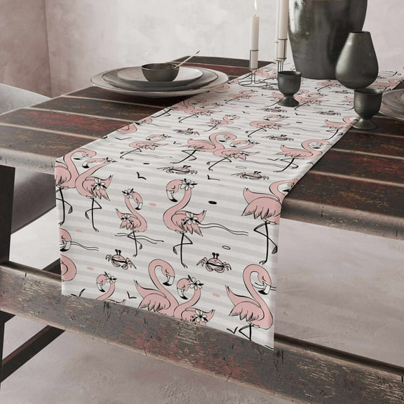 Flamingo Table Runner, Modern Simple Tablecloth, Suitable for Kitchen, Dining Room and Living Room, Display Wedding Party Table Setting Decoration, Christmas Gift
