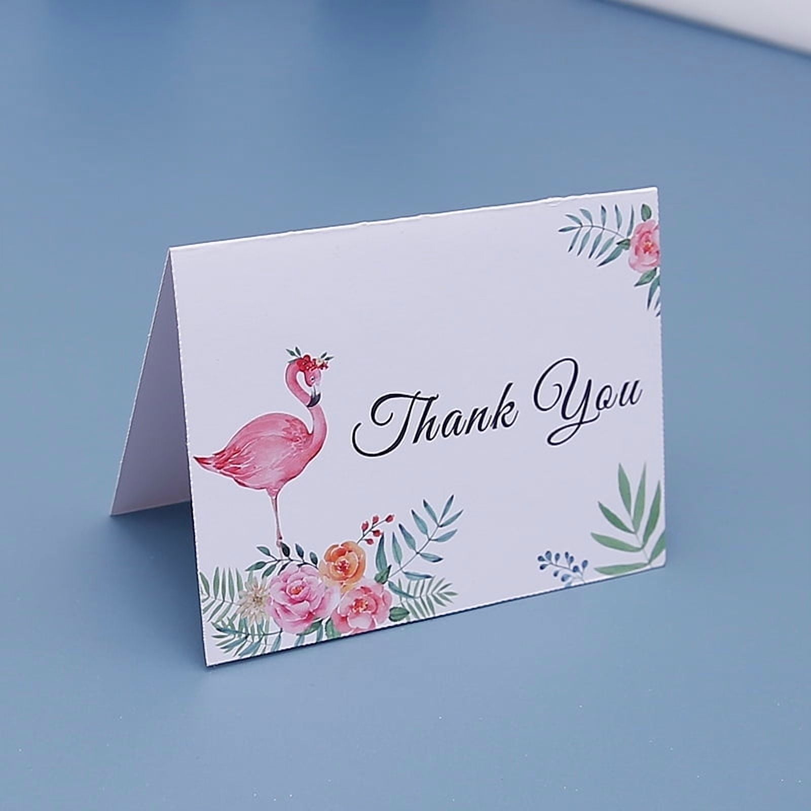 Flamingo Thank You Cards with Floral Design Blank Cards with Envelopes Perfect for Weddings, Birthdays, and Appreciation Messages