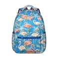thumbnail image 1 of "Flamingo Themed Laptop Bookbag - Trendy & Waterproof School Backpack, Roomy College Bag, Fashionable Gift for Students", 1 of 6