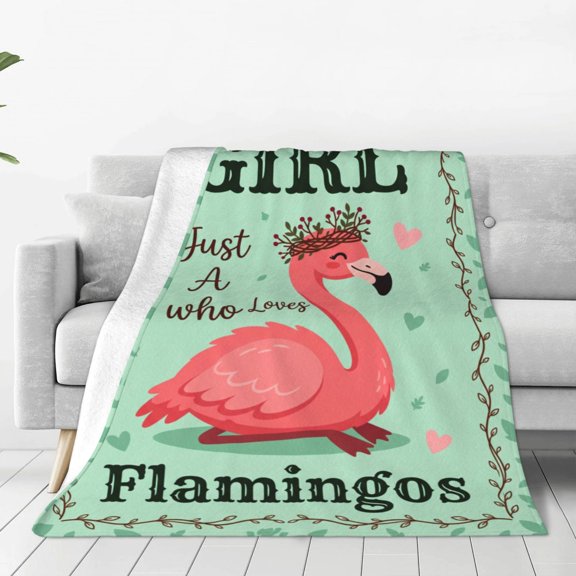 Flamingo Throw Blanket, Flamingo Flannel Blanket, Winter Couch Throw, Warm Cozy All Season Blanket for Women and Men 50x40