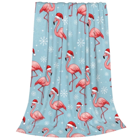 Flamingo Throw Blanket Soft Warm Cozy Christmas Flamingos Blankets Fuzzy Plush Fleece Flamingo Blanket Gifts for Couch Bed Sofa Home Decor 50x40