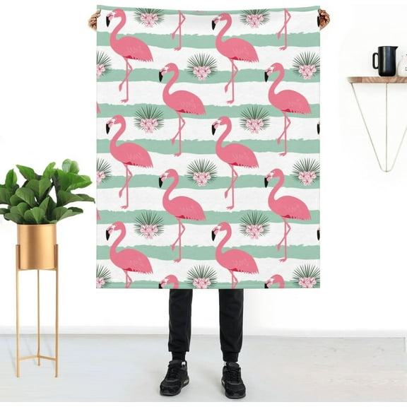 Flamingo Throw Blanket for Women Soft, Fleece Blanket Washable Bed Blanket Lightweight Blanket Travel for Sofa, Couch, Men (50"x40")