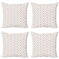 thumbnail image 1 of Ambesonne Flamingo Throw Pillow Cover 4 Pack, Summer Ice Cream Berry, 16", Multicolor, 1 of 2