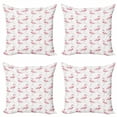thumbnail image 1 of Ambesonne Flamingo Throw Pillow Cover 4 Pack, Geometric, 18", Pink Peach White, 1 of 2