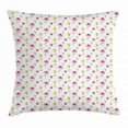 thumbnail image 1 of Flamingo Throw Pillow Cushion Cover, Cheerful Exotic Summer Holiday Pattern Cartoon Ice Cream Raspberry Palm Leaves, Decorative Square Accent Pillow Case, 16 X 16 Inches, Multicolor, by Ambesonne, 1 of 2